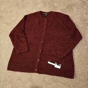 NWT Style & Co. Women's Cozy Burgundy Cranberry Red Cardigan Size 2X